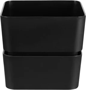 Кашпо д/цветов пласт. "Фиори" 0,45л черный стиль КШ-2151 (La Decoro) *1