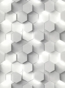 Обои горячего тиснения Аспект 10,05х1,06м Гексагон декор белый серый 70669-14 *1/6