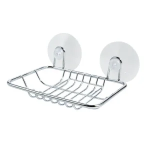 Мыльница на присосках Eline W2464 Рыжий Кот И0785 метал. хром 12х9х7см