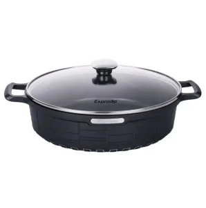 Сотейник Esprado Cuadro 28х7,5см со стеклянной  крышкой литой алюминий, АП, индукция, CDRT28BE102