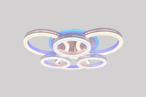 Светильник светодиодный MS 1078/6 Онда 165W 3000-6000K + Blue AC180-240V 8900Lm Ø600 H130мм  диммиру