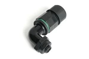 Соединитель-коннектор 3-контактный угловой с винтовым контактом IP68 черный LD543 STEKKER *1