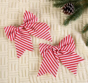 Украшение ёлочное "Бантик - полосатик" (набор 2 шт) 14х13 см, красно-белый 5043527