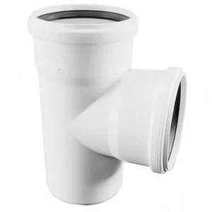 Тройник белый бесшумный D50х50 90гр