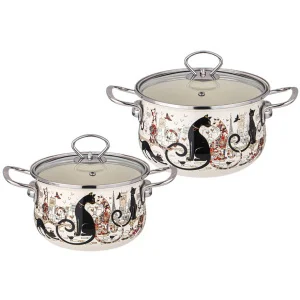 Набор посуды Agness "Парижские Коты" 2л 18х11см 2,8л 20х12см 4 предмета 934-710 *1