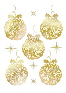 Наклейка Декоретто Новогодние золотые шары NO 1004