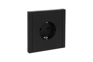 Розетка 1-м СП "Forte&Plano" FP116 16А с заземл. без защ. шторок винт. крепл. черный IEK FP-R11-16-K