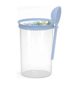 Банка для сыпучих продуктов с ложкой Цветущий сад 0,7л