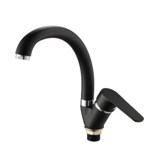 Смеситель для кухни одноручный с высоким поворотным изливом Ammore A5003-A черный