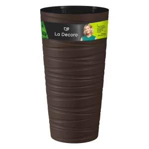 Кашпо д/цветов пласт. "Модерн максимум" 15л, h-610 темно-коричневый КШ-9527 (La Decoro) *1