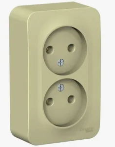 Розетка 2-м ОП BLANCA 16А 250В без шторок без заземл. изол. пласт. беж. SchE BLNRA000217