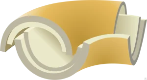 Отвод 90гр скорлупа д/трубы D57 (50мм) ППС *1