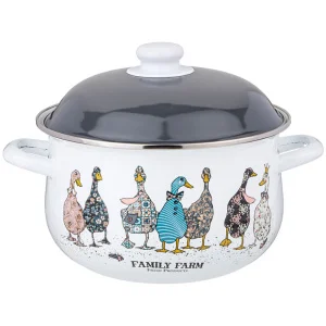 Кастрюля Agness Эмалированная С Эмал.Крышкой Серия "Family Farm", 3.6 Л, 22*13 См