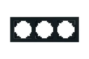 Рамка 3-м "Катрин" стекло черный GFR00-7003-05 Stekker *1