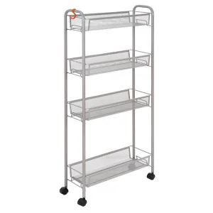 Этажерка "Ладья 14 К" 4 полки на колесиках графит