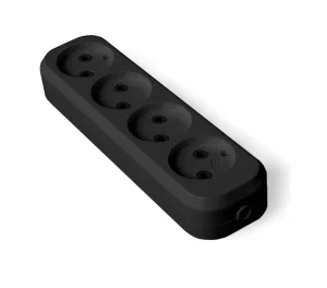 Колодка удлинителя 4-м без заземл. АБС-пластик черн. 1326 UNIVersal *1