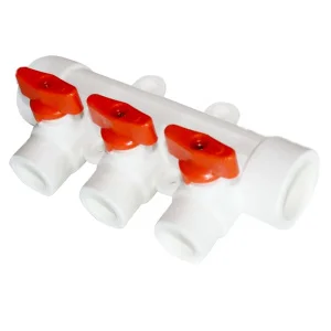 Коллектор РР 32/3*20 с воздухоотводом красный *1/14