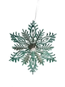 Украшение подвесное Снежинка резная в голубом 0,2x12,5x14,5см арт.89034 *1