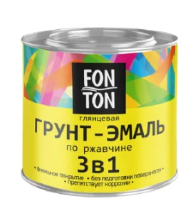Грунт-эмаль 3в1 по ржавчине Фонтон желтый 5кг