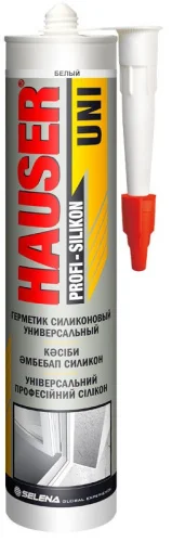Герметик силиконовый универсальный UNI белый 260мл 48803 75147 75284 17493 (Hauser)  24 1440 (-20)