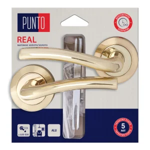 Ручка дверная PUNTO LM/A R.TLK52.REAL/HD SG/GP-4 матовое золото/золото