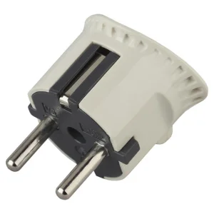 V5 ЭРА Вилка плоская c/з 16A прямой ввод белая (10/200/6000)