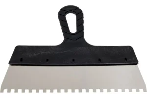 STAYER  PROFlat, 250 мм, зуб 6 х 6 мм, пластиковая ручка, зубчатый, нержавеющий фасадный шпатель, Pr