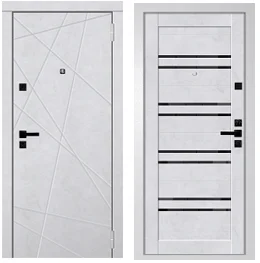 Дверь металлическая GEROY1 2К_Антик сер на белом/МДФ10,Вектор бет_сн/Х21бет_сн/ст_черн 860 правая