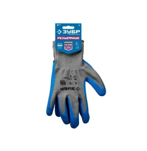 Перчатки XL10 с тонким рельефным латексным покрытием противоскользящие, 15 класс Зубр Профессионал 11274-XL *1