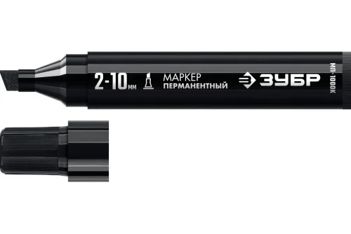 Маркер перманентный МП-1000К черный клиновидный 2-10мм Зубр 06333-2  1