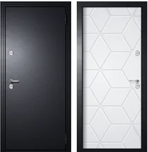 Дверь металлическая ГУДЗОН3 (3К_термо_Антик сер_на черном/МДФ16, соты_белая) 870 левая