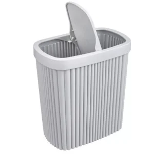 КОНТЕЙНЕР ДЛЯ МУСОРА С ПЛАВАЮЩЕЙ КРЫШКОЙ "VELVET" 5,9Л 225х140Х253ММ (Светло-серый флэк)