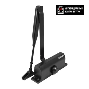 БУЛАТ Доводчик дверной ULTIMATE ДД-100 A-B (40-120 кг) черный, морозостойкий(10) (шт)