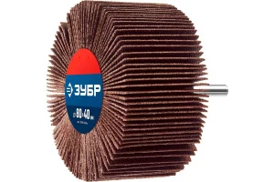 Круг шлифовальный лепестковый d 80x40мм, P100, на шпильке d 6мм Зубр Профессионал 36604-100 *1