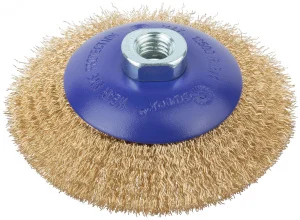 Щетка для УШМ М14 0,3х115мм латун. витая проволока, тарелка, блистер Cutop Profi 82-902 *1