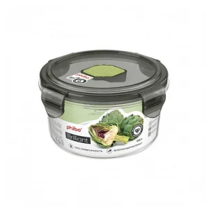 Контейнер для продуктов BRILLIANT герметичный с клапаном 0,6л круглый (Черный) 431179613 *1/12