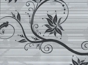 Пленка самоклеящаяся 0,45х8м цветы на серебряном фоне 8292 *1/20