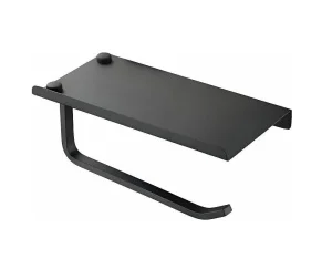 Держатель д/туалетной бумаги без крышки с полкой черный HB330-7 (Haiba) *1