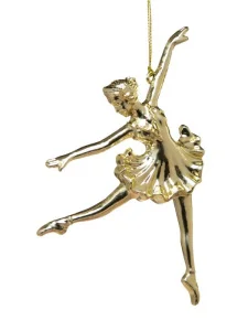 Украшение новогоднее подвесное елочное Балерина в золоте из полипропилена 8,5x1,9x15см 86720 *1