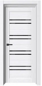 Полотно дверное SunDoors 1 Белый бланко/черное стекло ПО 600