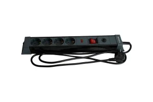 Удлинитель с сетевым фильтром 4х5м с/з 3x1мм2 250В, 16А Techno, черный HM22-41-05 Stekker *1