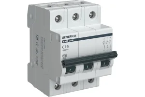 *Выключатель авт. мод. 3п С ВА47-29 16А 4.5кА х-ка С GENERICA ИЭК MVA25-3-016-C