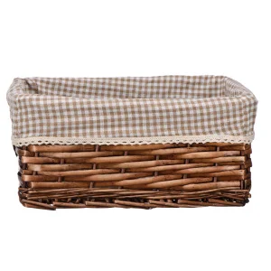 Корзина стеллажная "Плетенка", Д340 Ш250 В150, коричневая