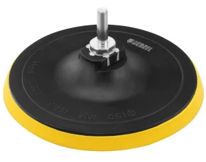 Насадка для дрели и УШМ под "липучку" 150мм стандартная, с адаптером, посадочная гайка М14 на d8 Denzel 76252 *1