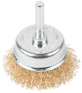 Щетка для дрели 0,3х50мм латун. витая проволока, чаша, блистер Cutop Profi 82-910 *1