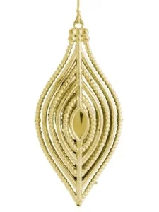 Украшение новогоднее подвесное Капелька в золоте из полипропилена 6x12x3см 81971 *1