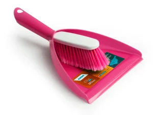 Комплект для уборки "Elite Lazio" щетка-сметка + совок малиновый (Акор) 555-812 *1/15