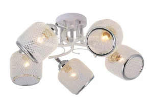 Светильник потолочный LV 9426/5 Дениз Белый/хром Е27 60W Ø510 H230мм