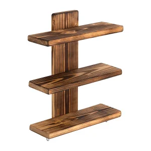 Полка настенная трехъярусная 40х28х12см обожженная сосна Банные штучки 33160