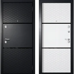 Дверь металлическая ГУДЗОН2 (2К_Антик сер_на черном/МДФ8, черн_металлик/МДФ6, белая) 870 левая